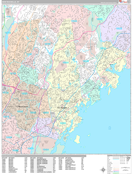 New Rochelle Wall Map